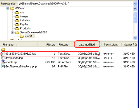 Ftp Client. Find the last modified date for each counter transaction