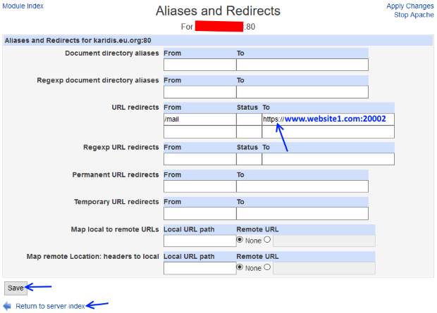 apache aliases for web email users