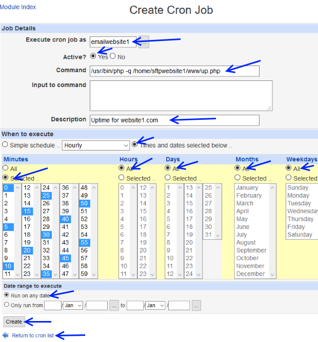 cron job to backup mysql database