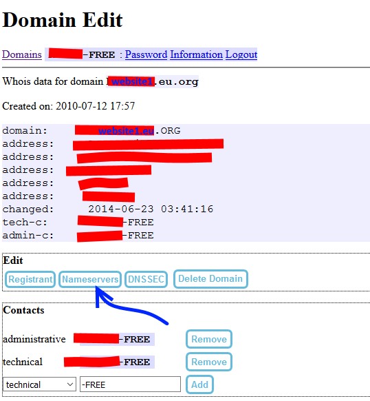 eu.org host name manage