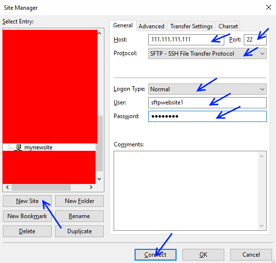 filezilla sftp setup