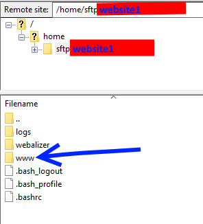 filezilla create www folder