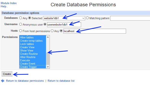 Webmin FTP сервер. MYSQL service file permissions install.