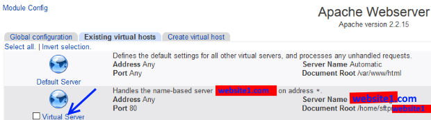 Select virtual host