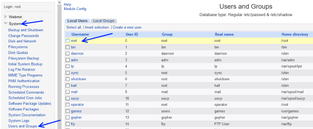 Webmin root