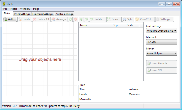 slic3r settings plater