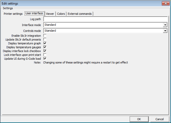 pronterface settings