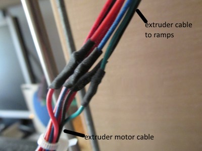 soldering extruder motor cable