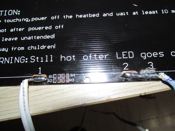 soldering heatbed black with 12V configuration