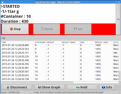 LiquidFiller Data Logger under Linux