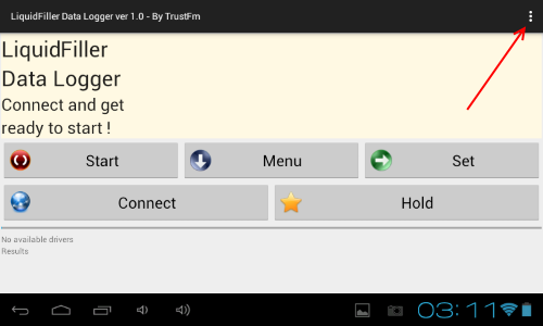 LiquidFiller Data Logger into Tablet Main