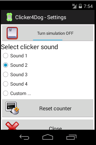 Clicker4Dog Settings