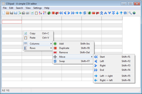 Main CSVpad form