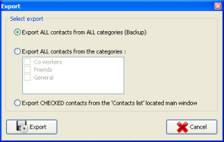 Export your contacts using Contact Contacts