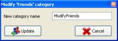 Modify a selected category Contact Contacts