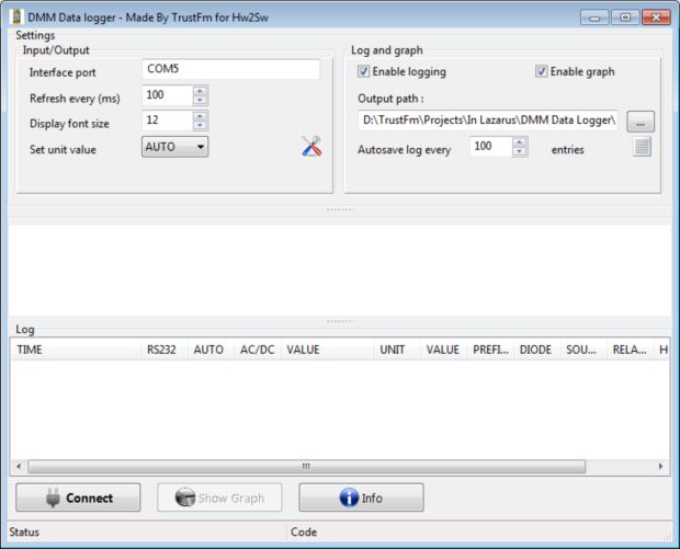 Main DMM Data logger form