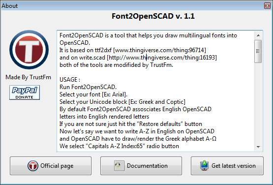 Font2OpenSCAD about box