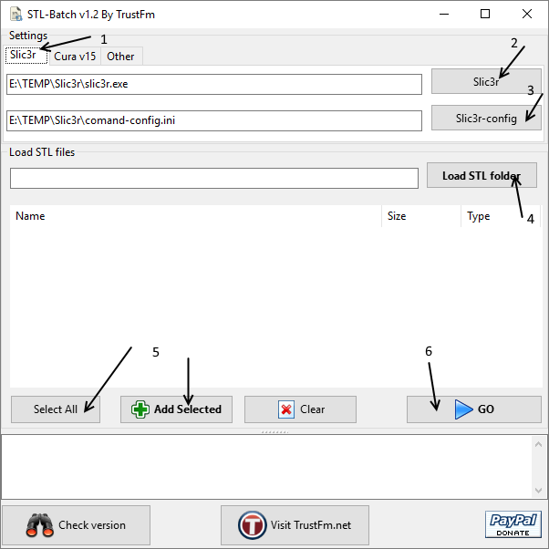 STLBatch Slic3r usage