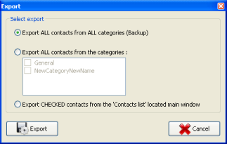 Contact Contacts - Export contacts