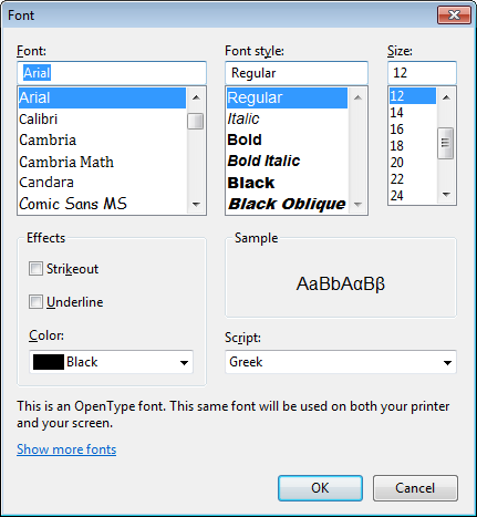 VaultPad font settings