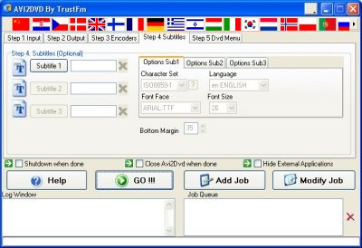 Avi2Dvd Step 4. Select your subtitles (DVD case)