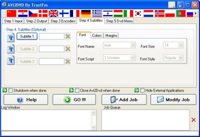 Avi2Dvd Step 4. Select your subtitles (SVCD case)