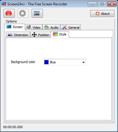 Screen2Avi screen style