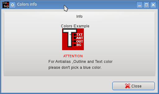 Color box info in Linux