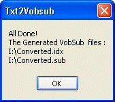 Txt2Vobsub message