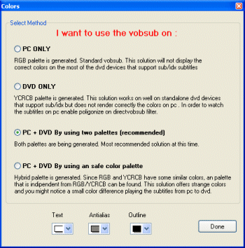 Txt2Vobsub colors