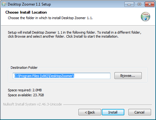 Installer step 3 select folder