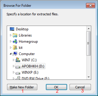 Installer select folder